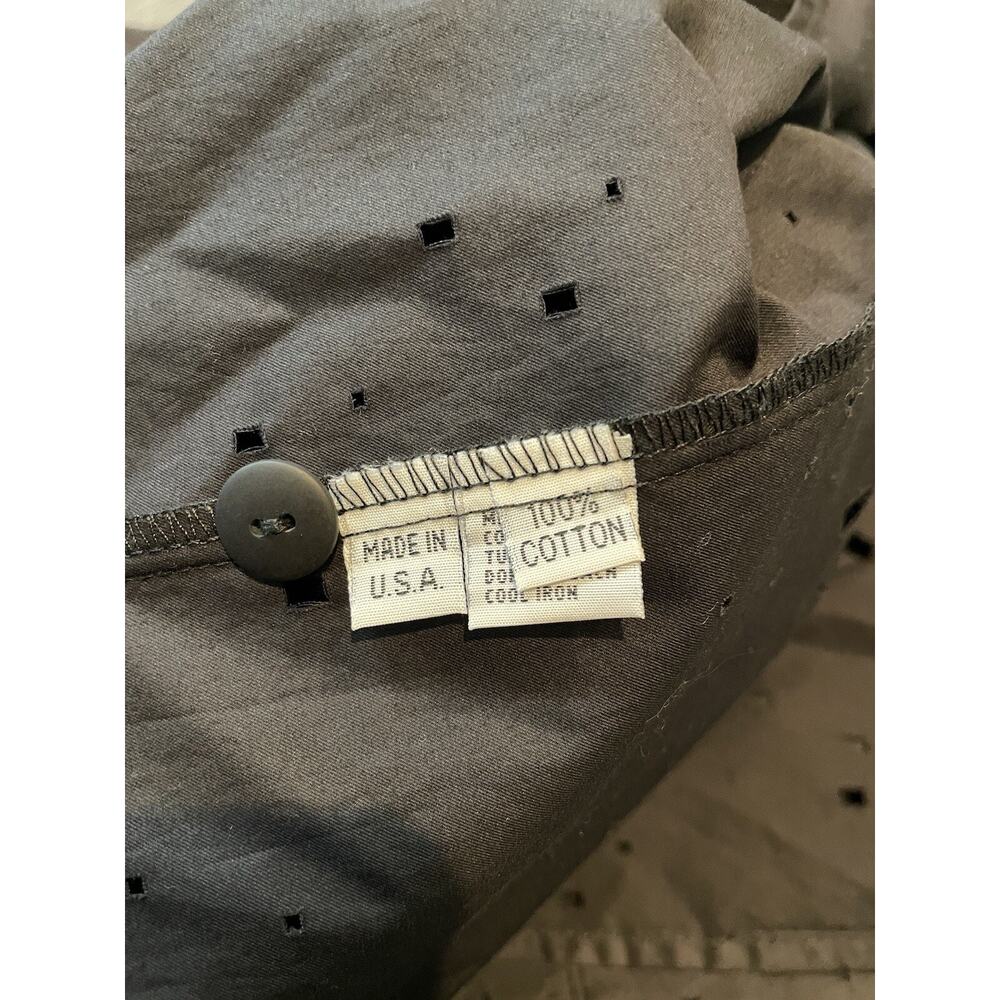 PLANET by Lauren G Signature Oversize Button Up Shirt Black Cut Out Holes Size 1 - Picture 6 of 8